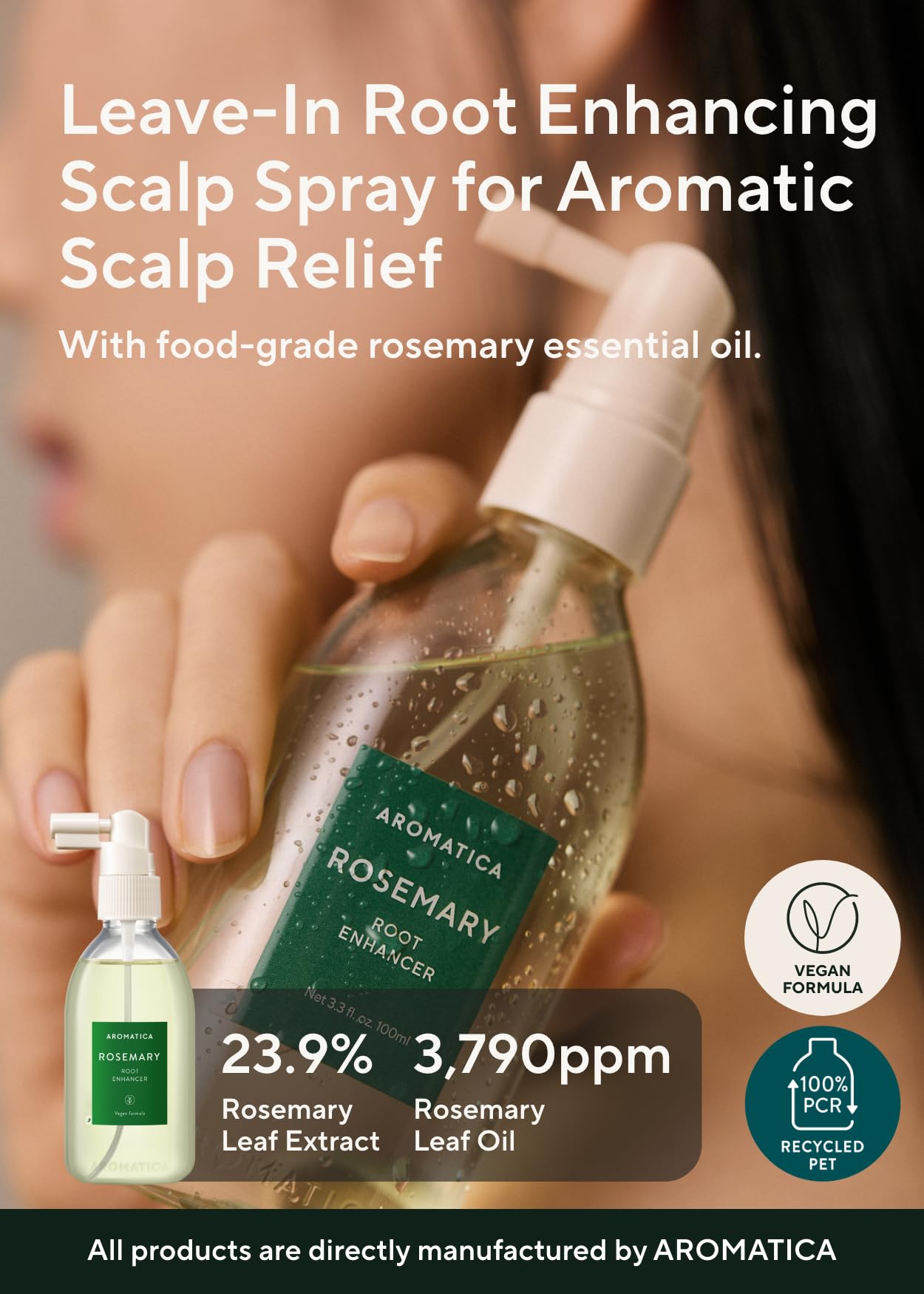 Aromatica Rosemary Root Enhancer 100ml packaging back label