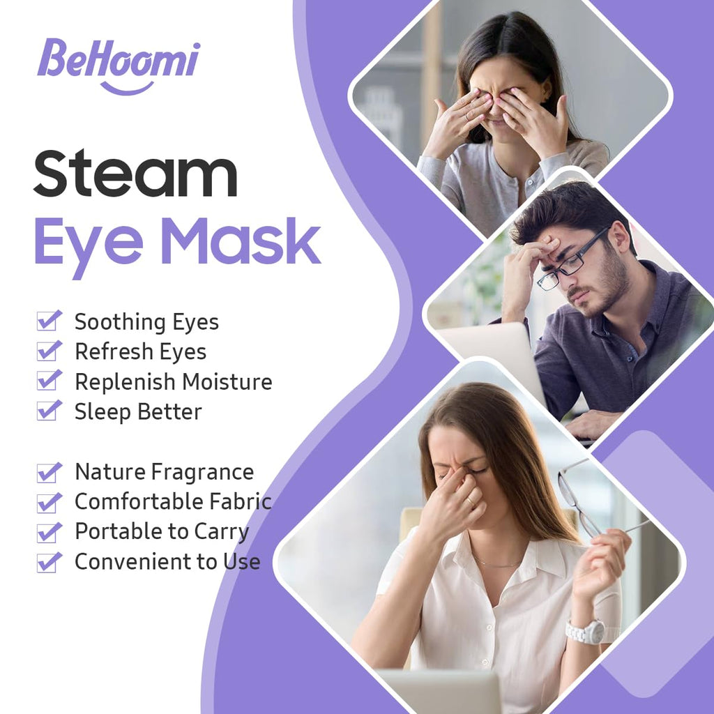 BeHoomi disposable warm compress applied on face
