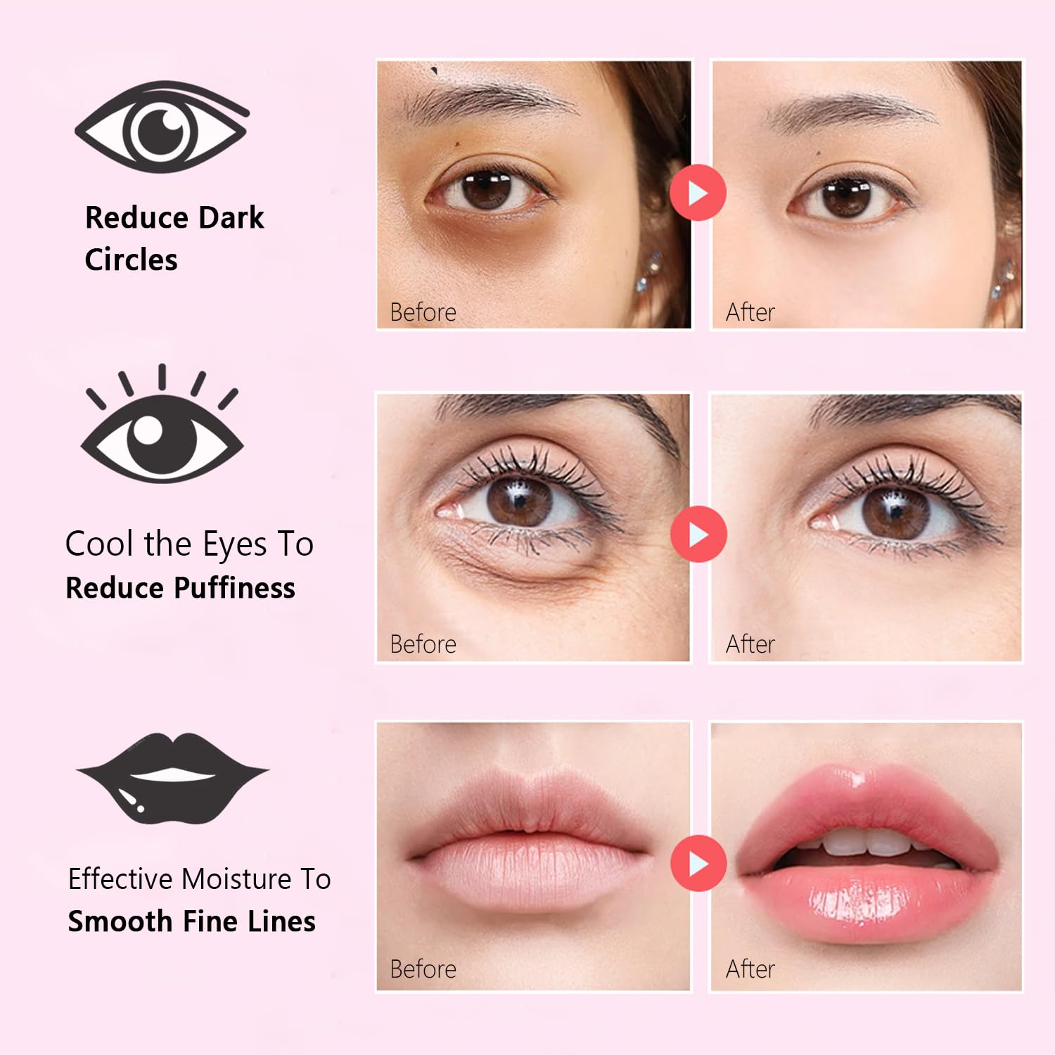Strawberry and cherry blossom inspired pink lip mask pads for hydrating dry lips