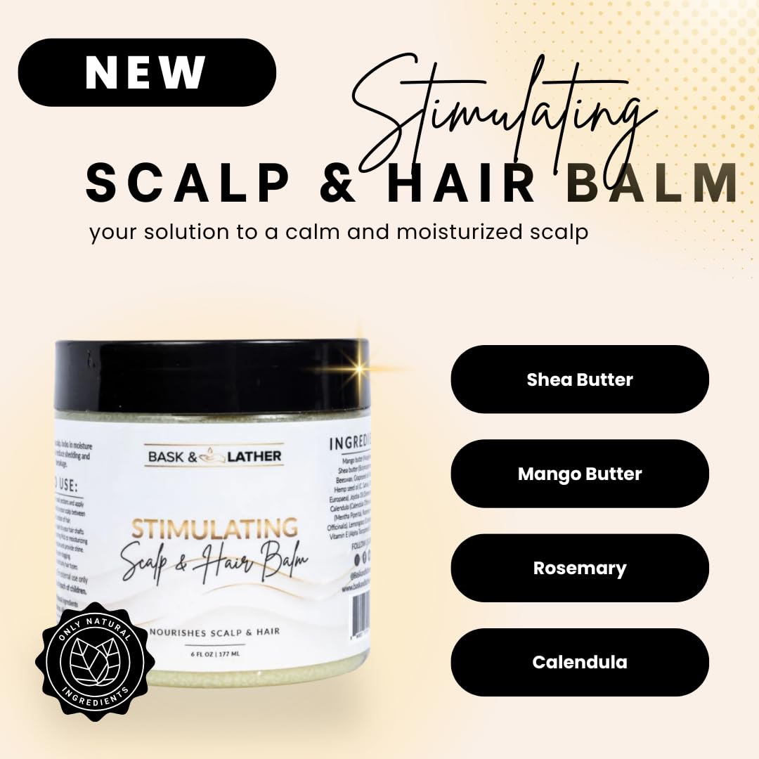 Bask and Lather scalp care product packaging