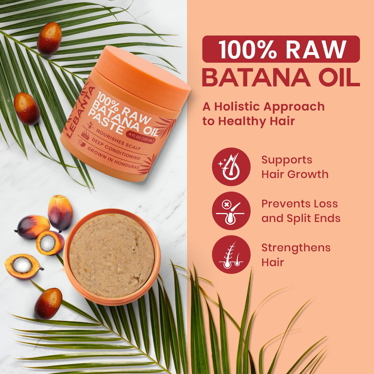 Unrefined organic batana oil paste texture closeup