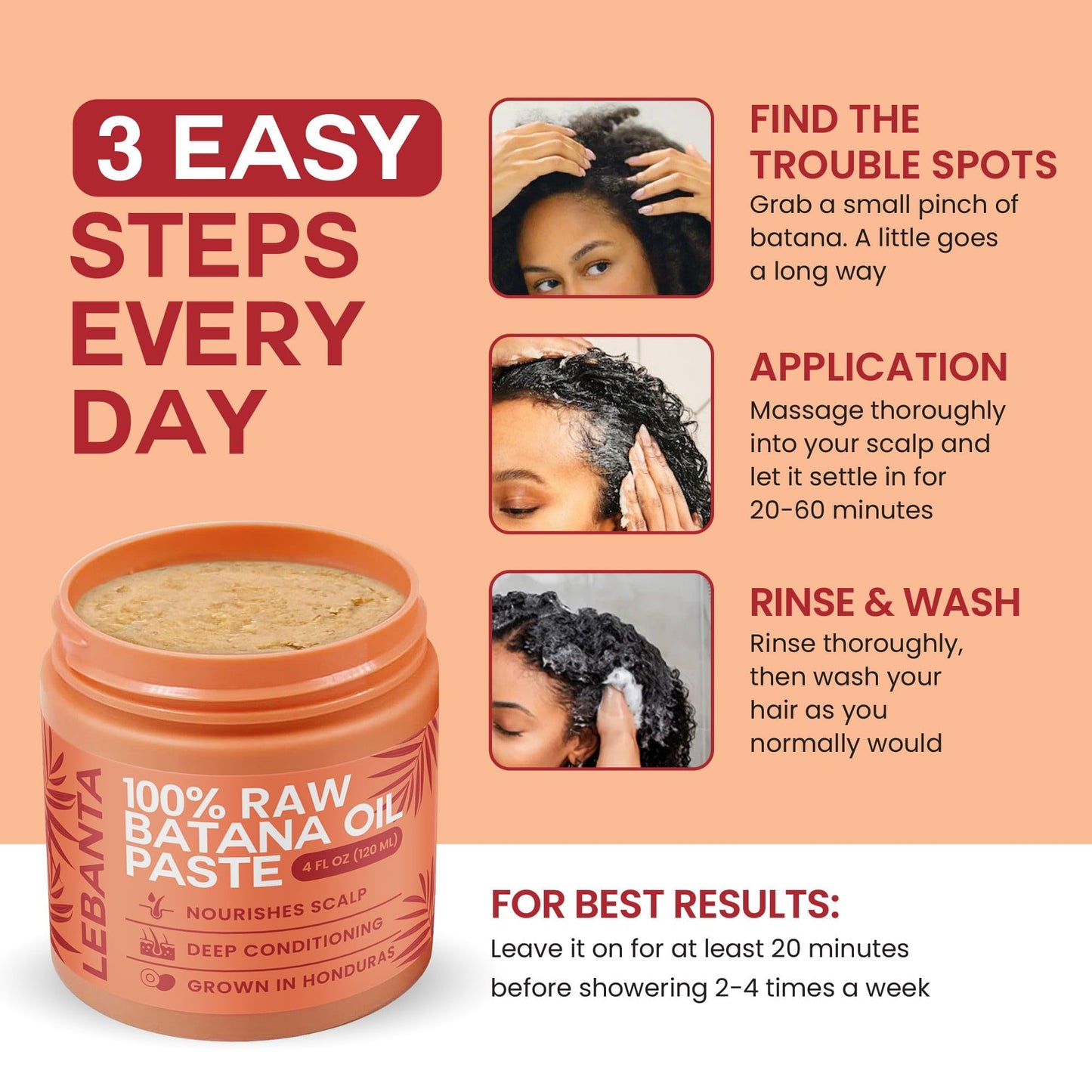 Organic cold pressed Batana oil for deep scalp conditioning treatment