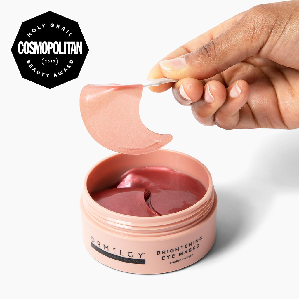DRMTLGY skincare eye patches promotional product layout