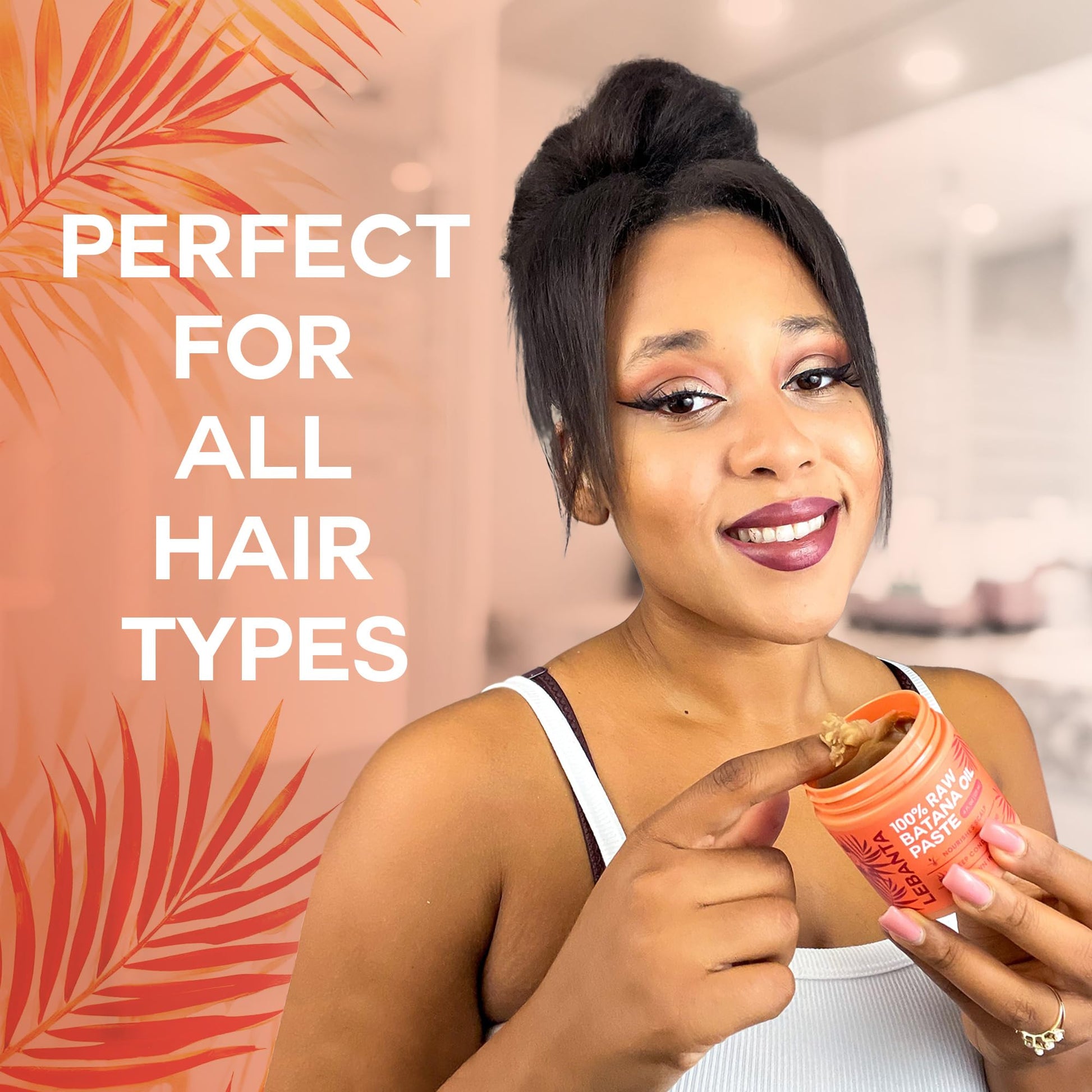 Natural hair care routine with Lebanta Batana oil mask