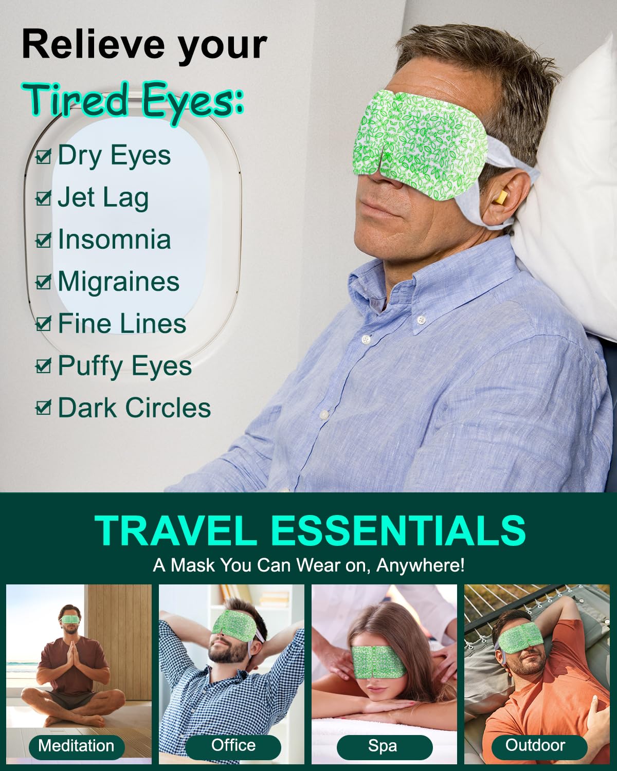 Person relaxing wearing a ProCIV steam eye mask