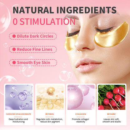 Side view of imported crystal gel eye mask packaging showing authenticity seal.
