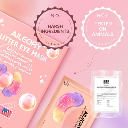 AILEORY 24 pairs youth eye mask set unboxing and individual patch presentation