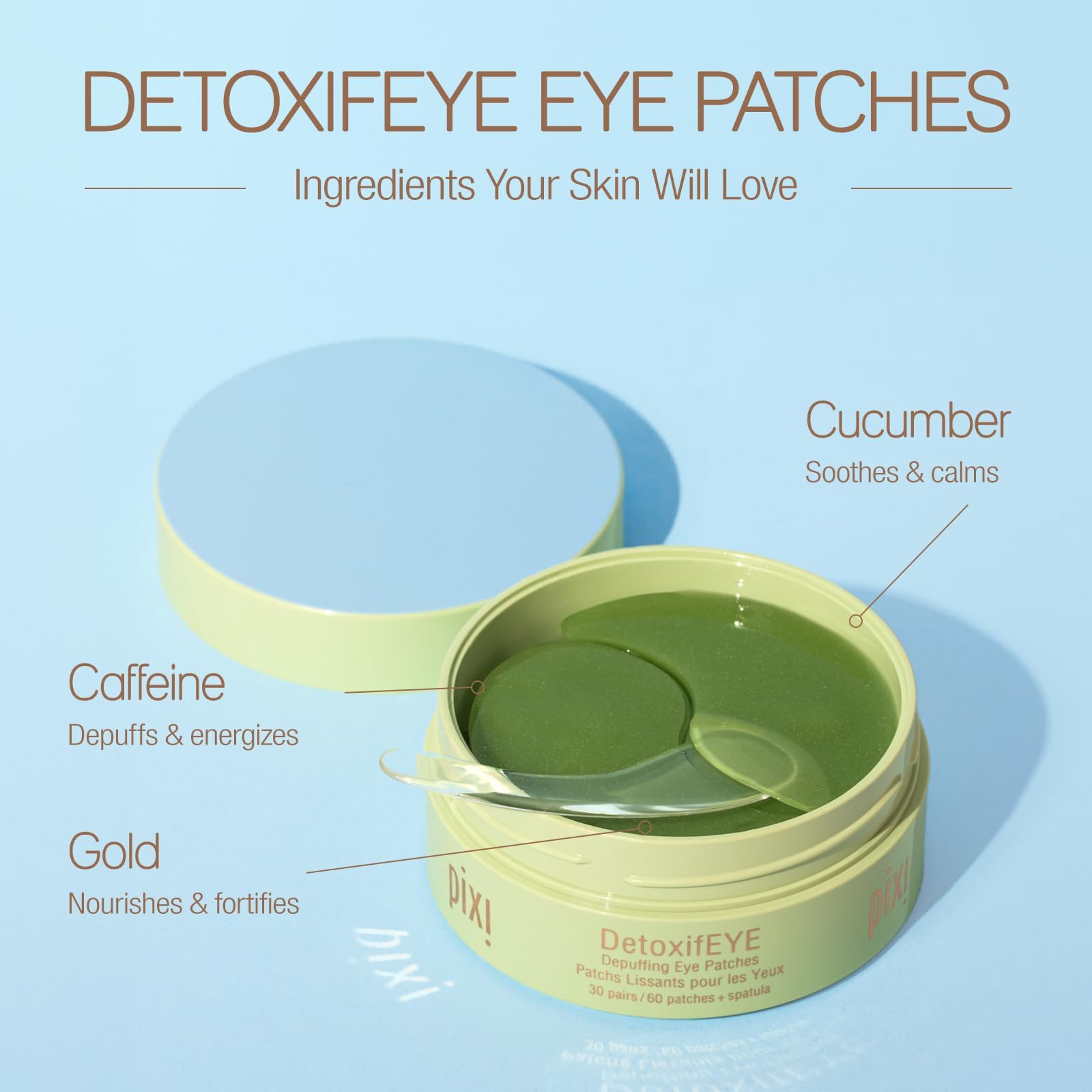 Open container showing Pixi hydrogel under-eye patches