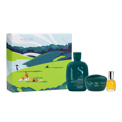 Close up of Alfaparf Milano Reconstruction set packaging