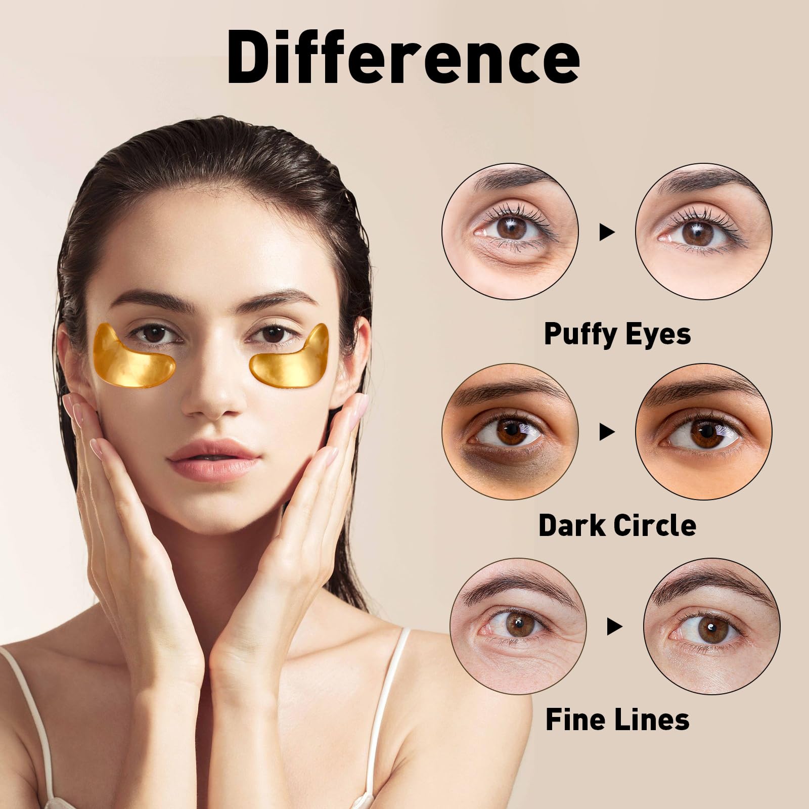 CHMI 24K gold eye mask for puffy eyes and wrinkle reduction benefits