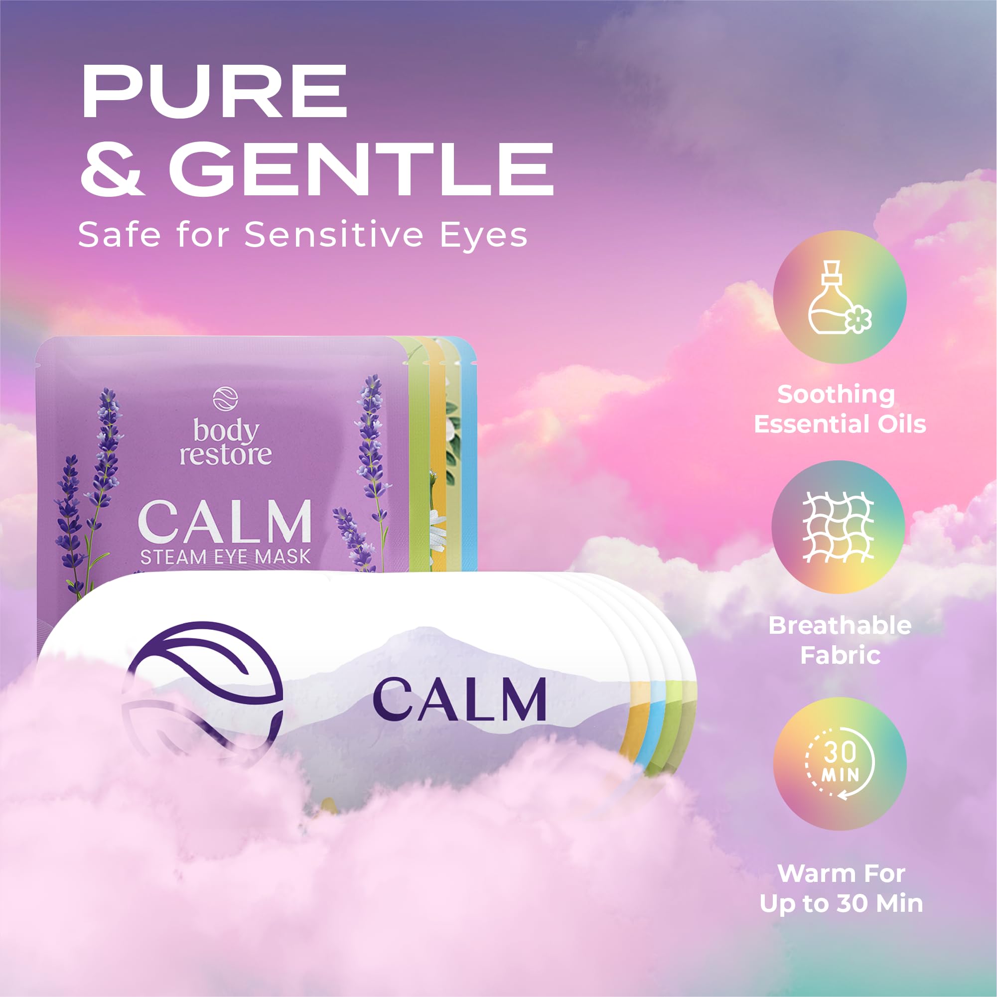 Body Restore variety pack showcasing Lavender Green Tea Chamomile Jasmine and Unscented options.