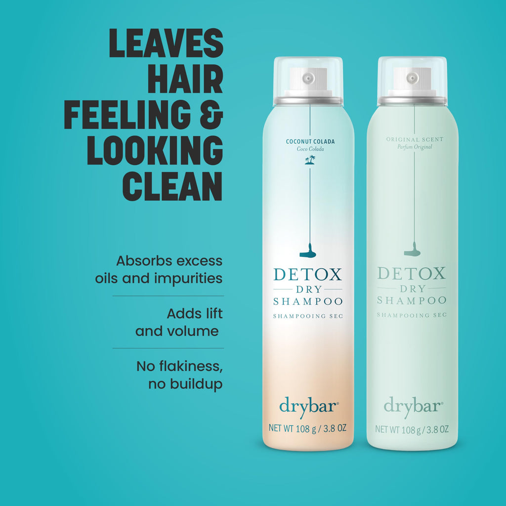 Back label text displaying ingredients and usage directions for the dry shampoo.