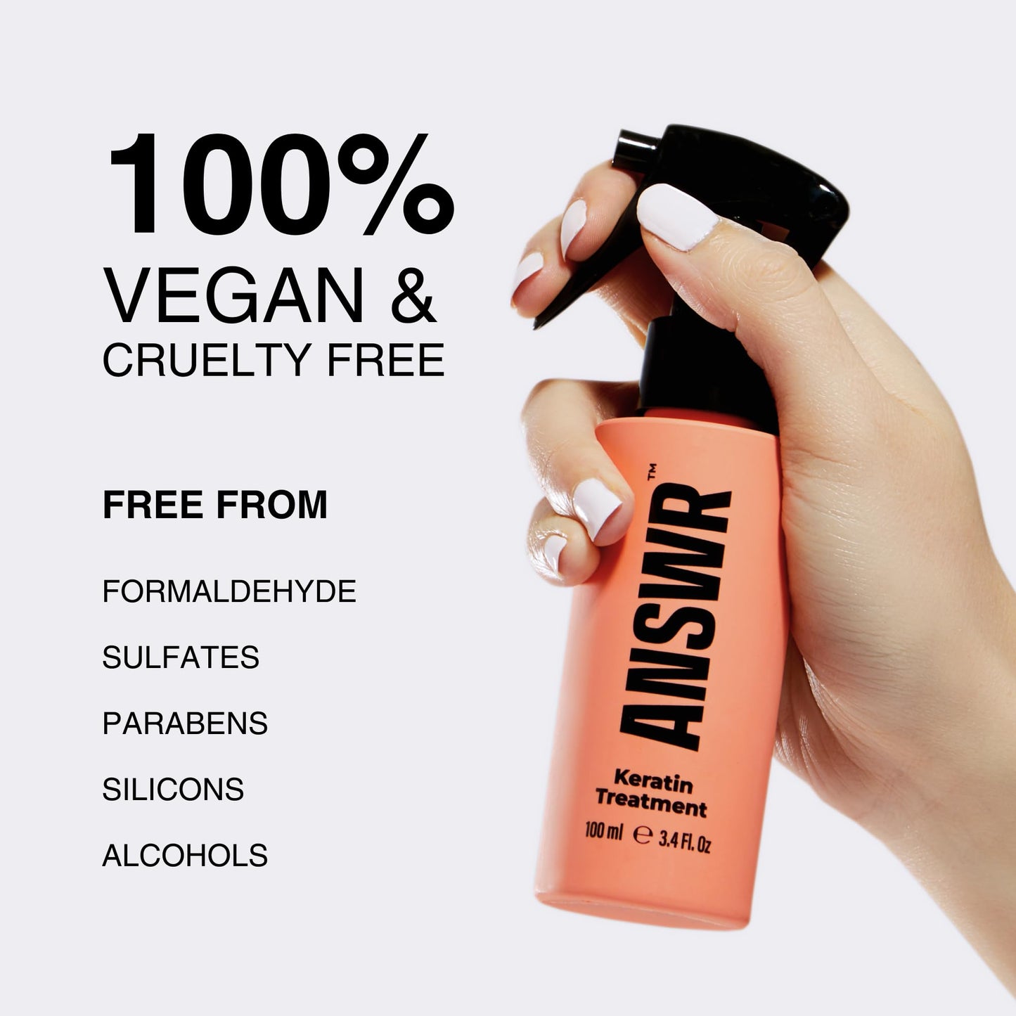 Formaldehyde-free Brazilian hair smoothing treatment kit by ANSWR