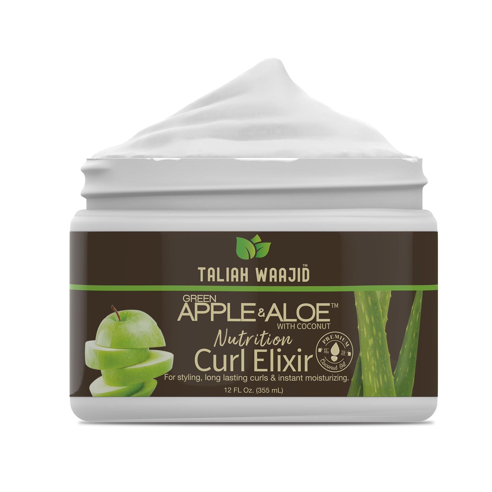 Taliah Waajid Green Apple and Aloe Leave In Conditioner spray bottle for curl detangling