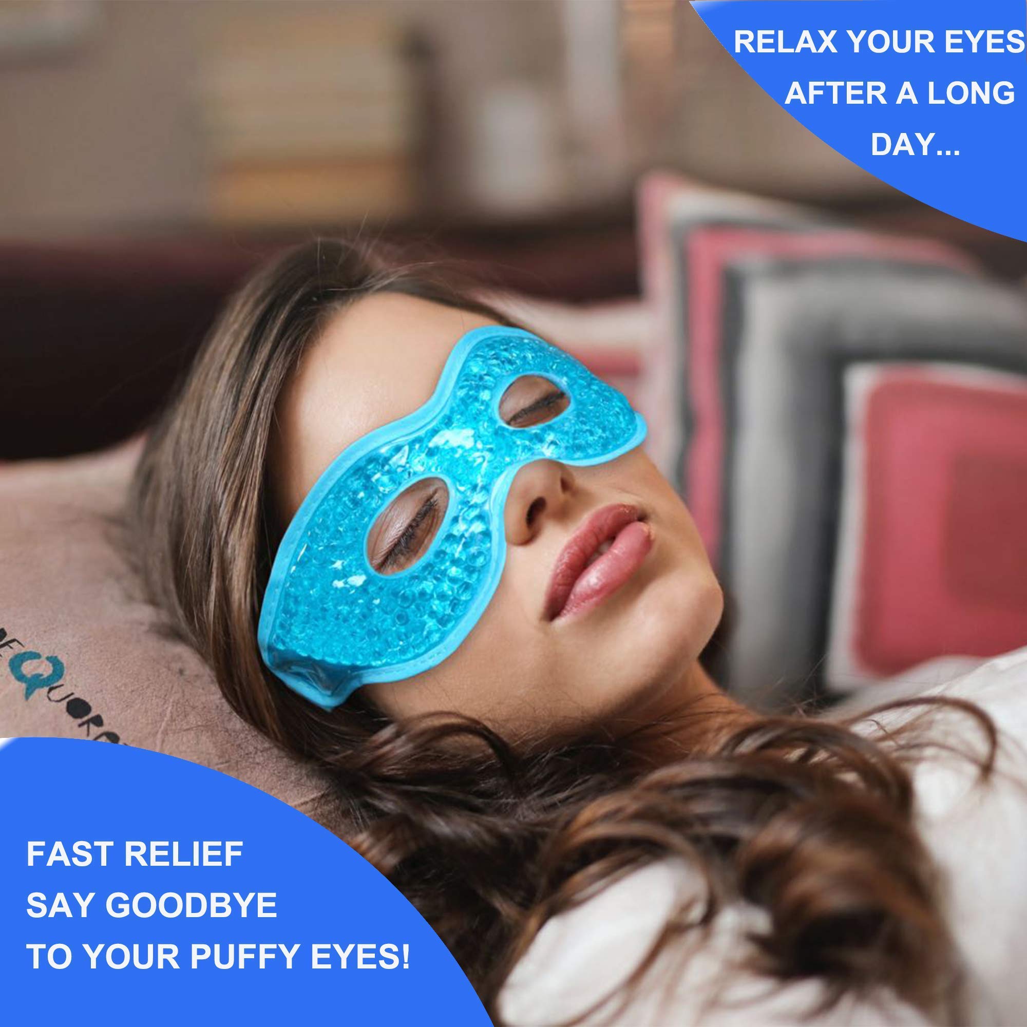 Two pack Consgiji gel eye masks for therapy