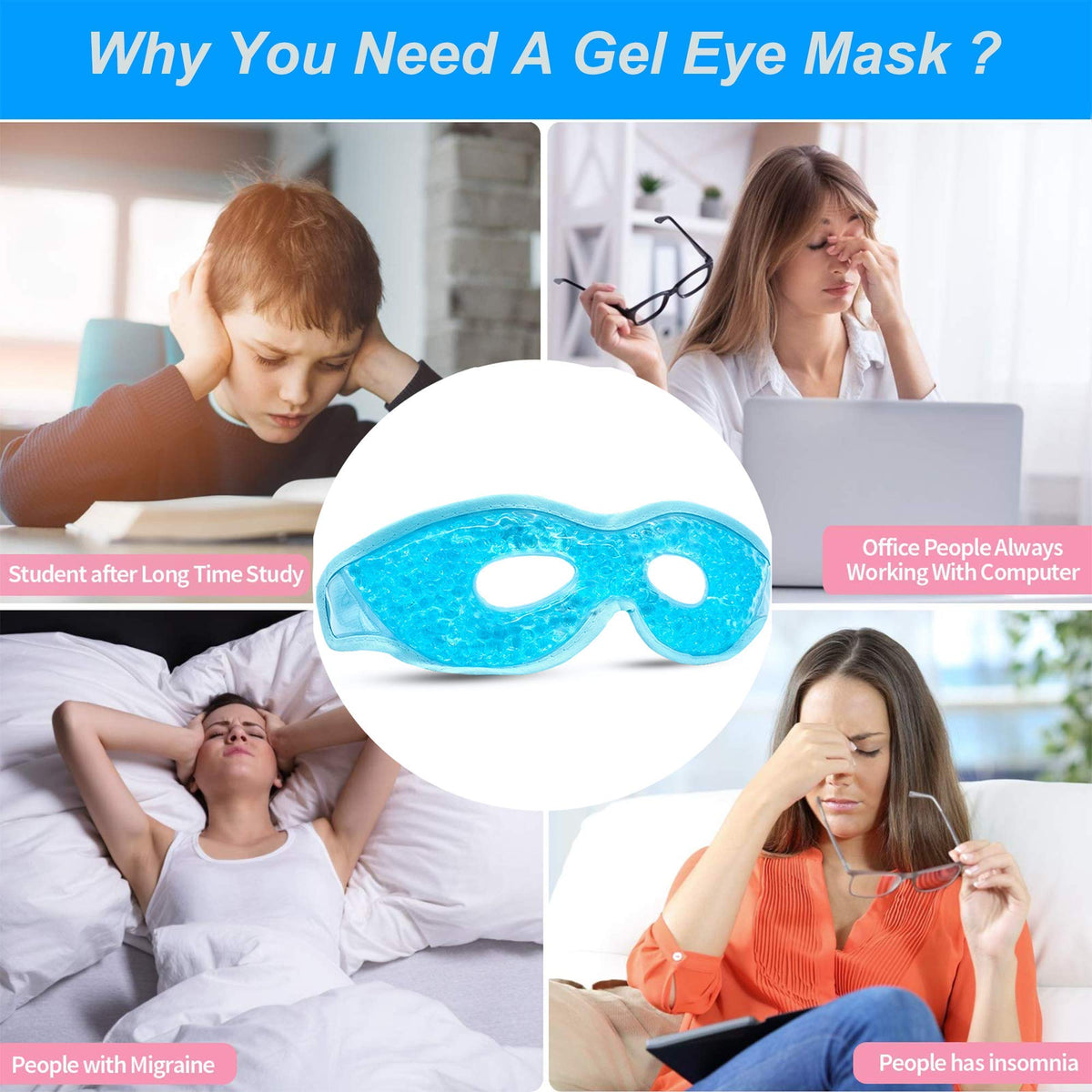 Consgiji wellness gel eye mask lifestyle application view
