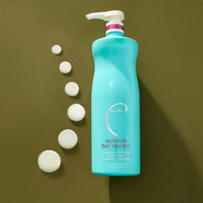Malibu C Un-Do-Goo Clarifying Shampoo professional vegan formula bottle close up.