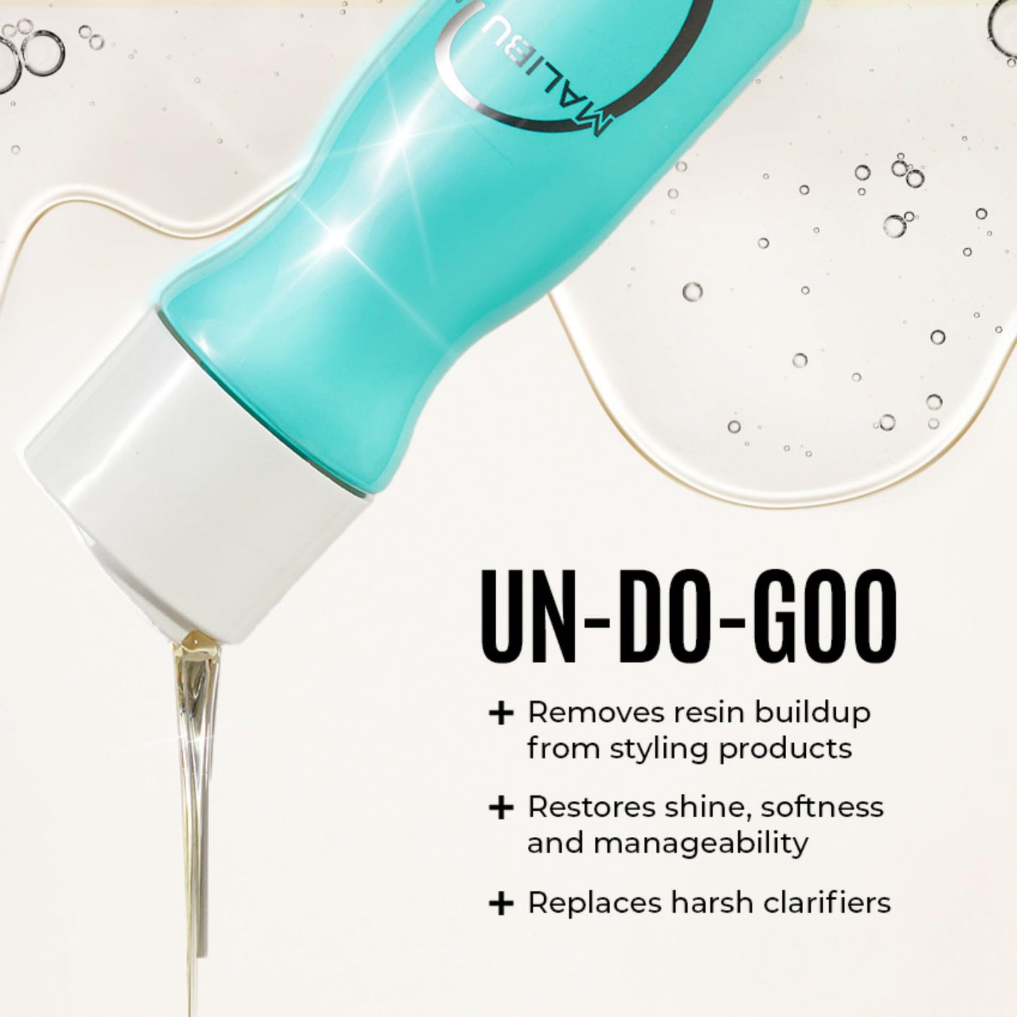 Back label of Malibu C Un-Do-Goo Duo showing ingredients and usage directions.