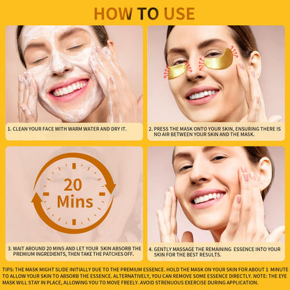 Authentic imported USA skincare product packaging for anti aging eye gel pads.