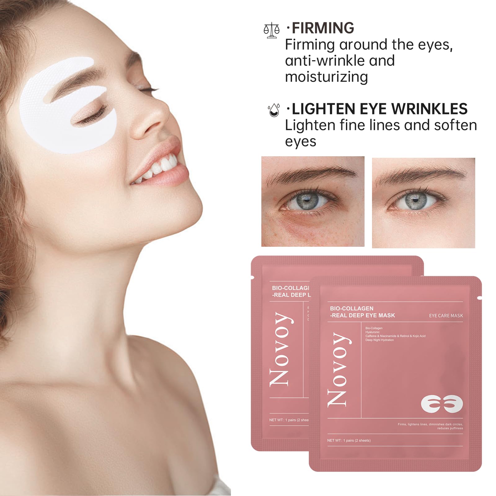 LLVYUO Bio-Collagen hydrogel eye mask sheets with 3x larger coverage area demonstration