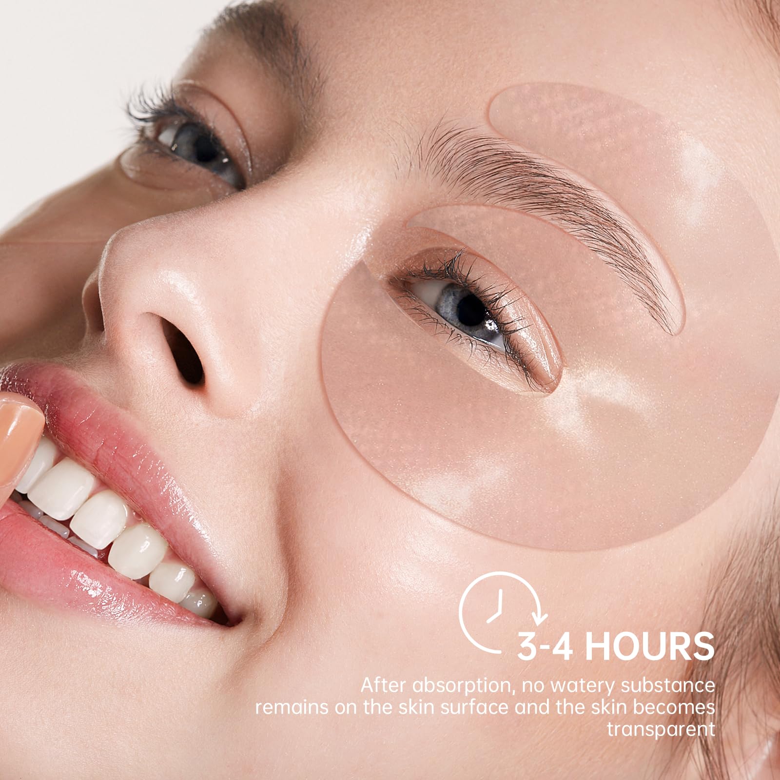 Novoy Rose variant overnight eye patches highlighting caffeine, niacinamide, and hyaluronic acid benefits