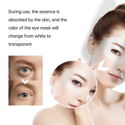 Novoy premium hydrogel eye patches showing close-up texture and rose pink serum finish