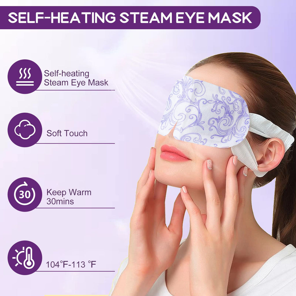 XPCARE disposable heated eye mask individual pink and purple pouch packaging