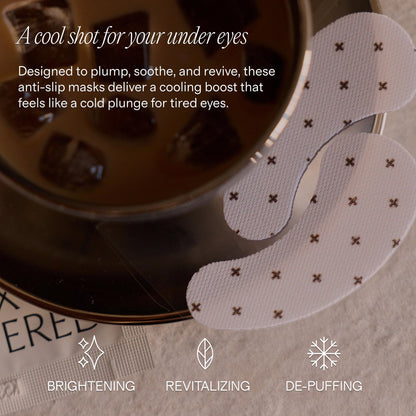 '+ Lux Unfiltered caffeine infused hydrogel eye mask pairs individually wrapped
