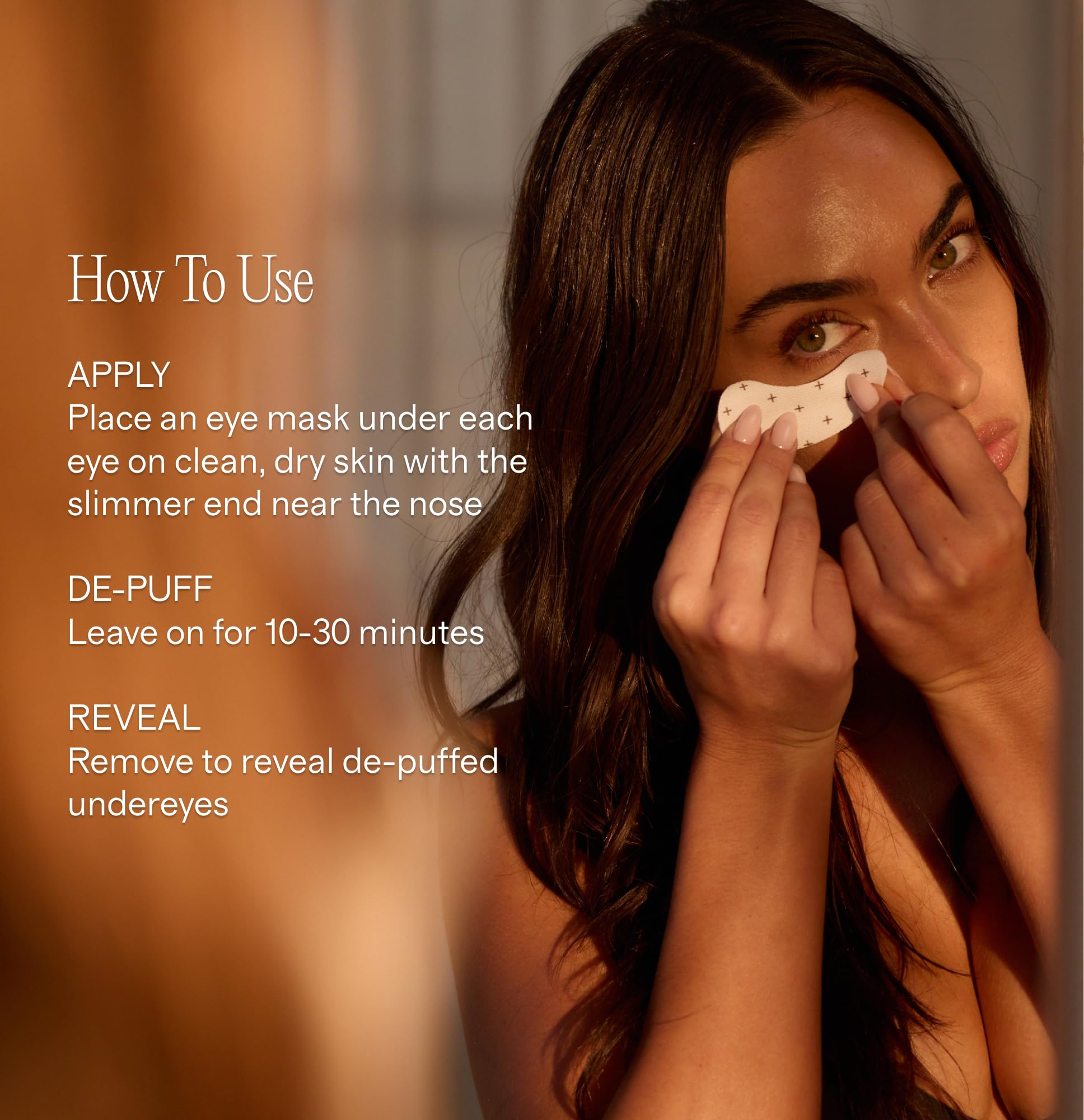 '+ Lux Unfiltered non slip de puffing under eye patches skincare application