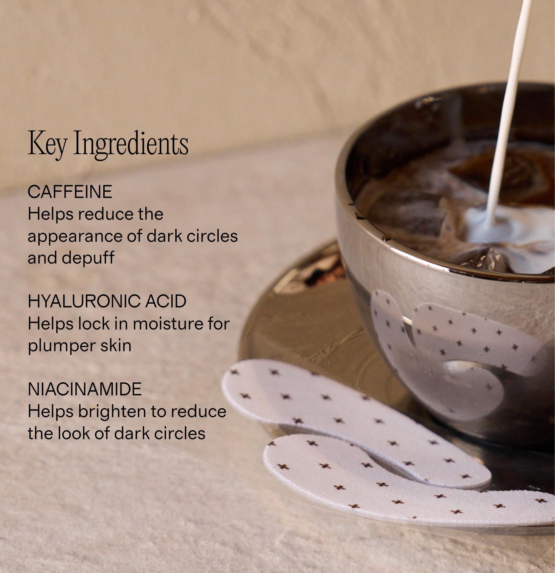 '+ Lux Unfiltered anti slip cooling eye patches texture and serum detail
