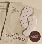 + Lux Unfiltered Iced Latte Cooling Under Eye Patches ingredient and back label