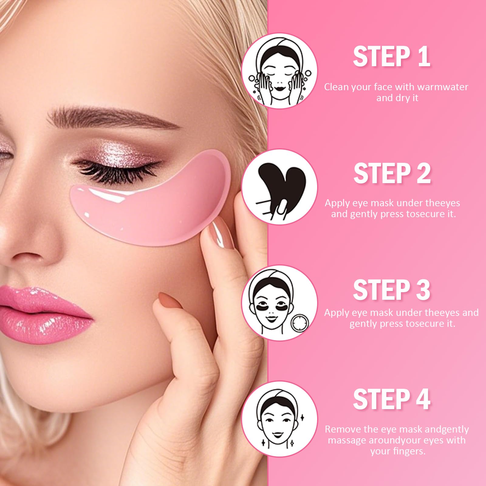 Sulily cherry blossom eye mask gel pad demonstrating its curved shape designed for the under-eye area.