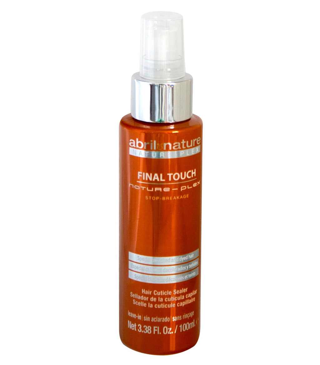 Nature plex hair repair serum bottle close up view