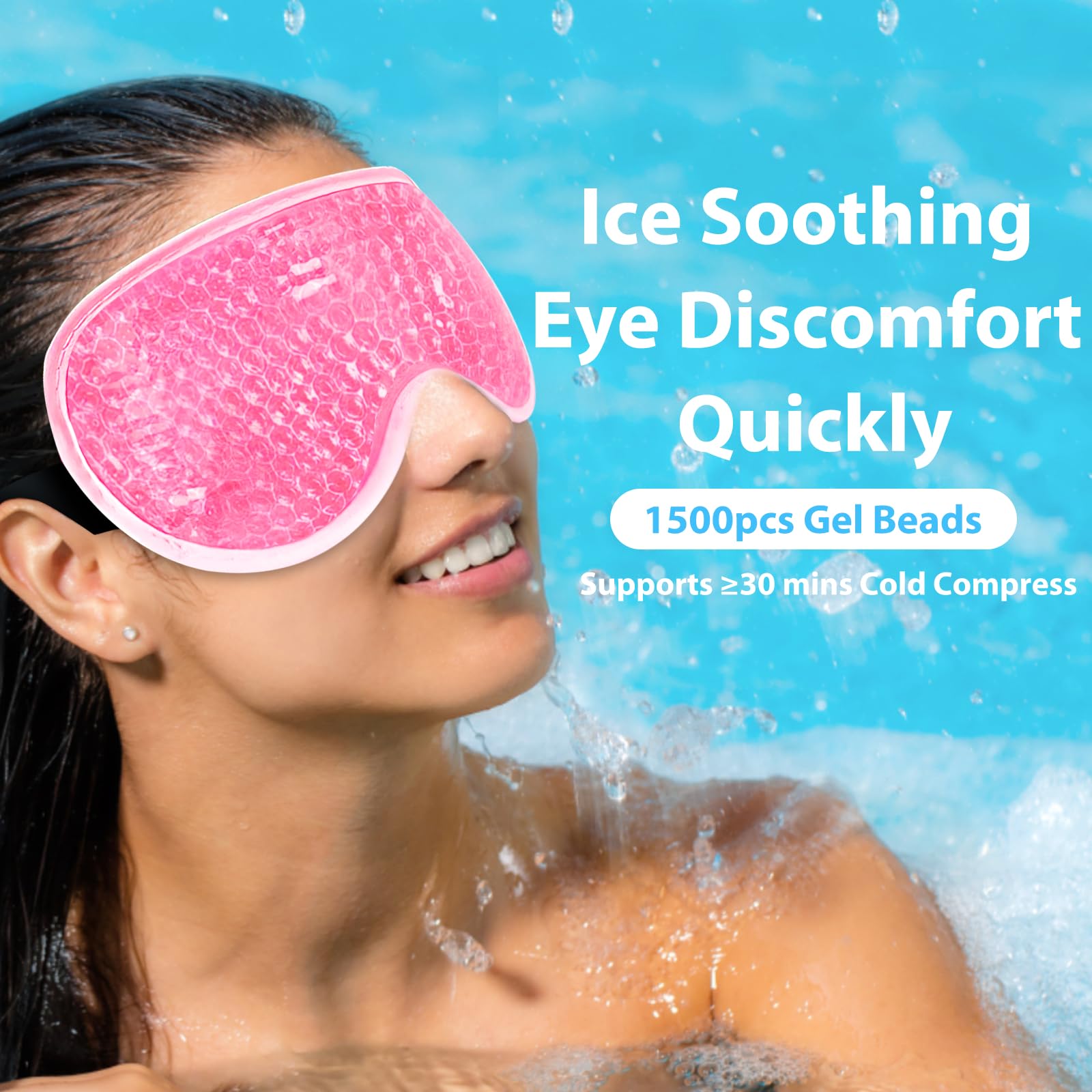 BeeVines therapeutic eye mask illustrating the flexible contour design for facial fatigue