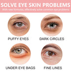 Pink collagen under eye patches applied on face