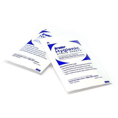Stack of individually wrapped Bruder eyelid sheets