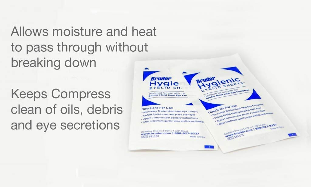 Bruder hygienic sheets beside a moist heat eye compress