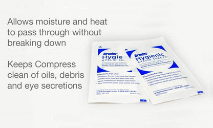 Bruder hygienic sheets beside a moist heat eye compress