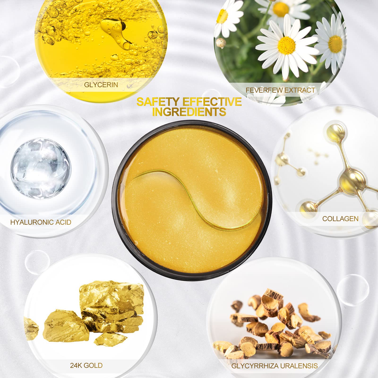 Fivewan 24K gold eye patches packaging details