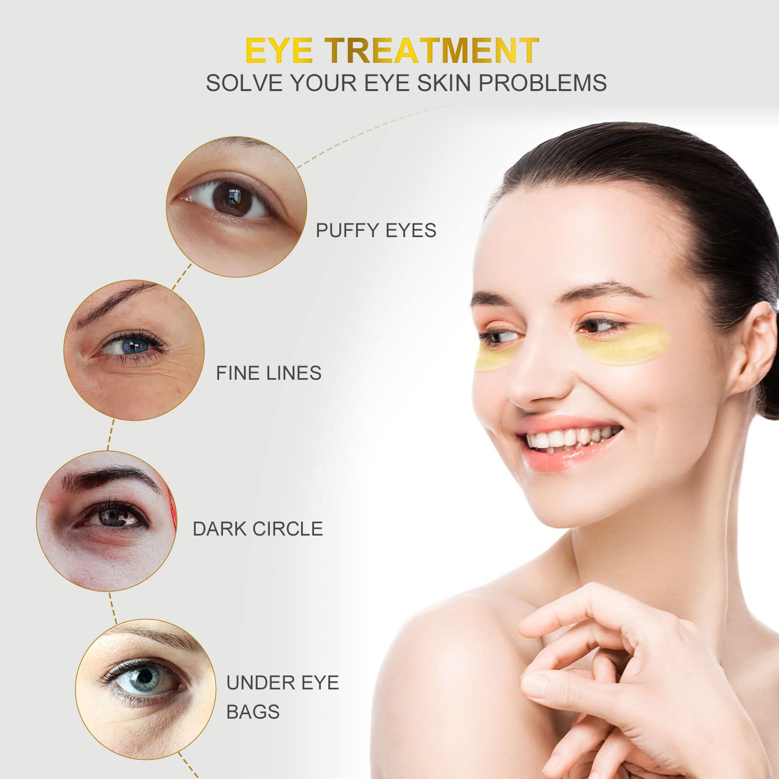 Close up of Fivewan hydrogel under eye patches