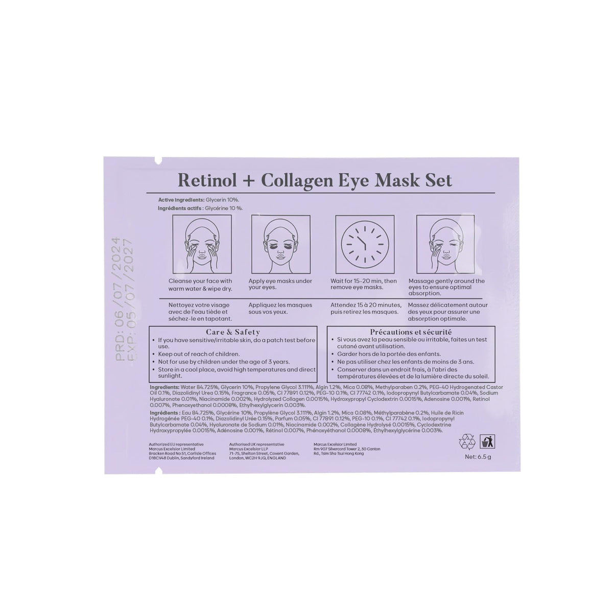 Lifestyle image of relaxing skincare routine with eye masks