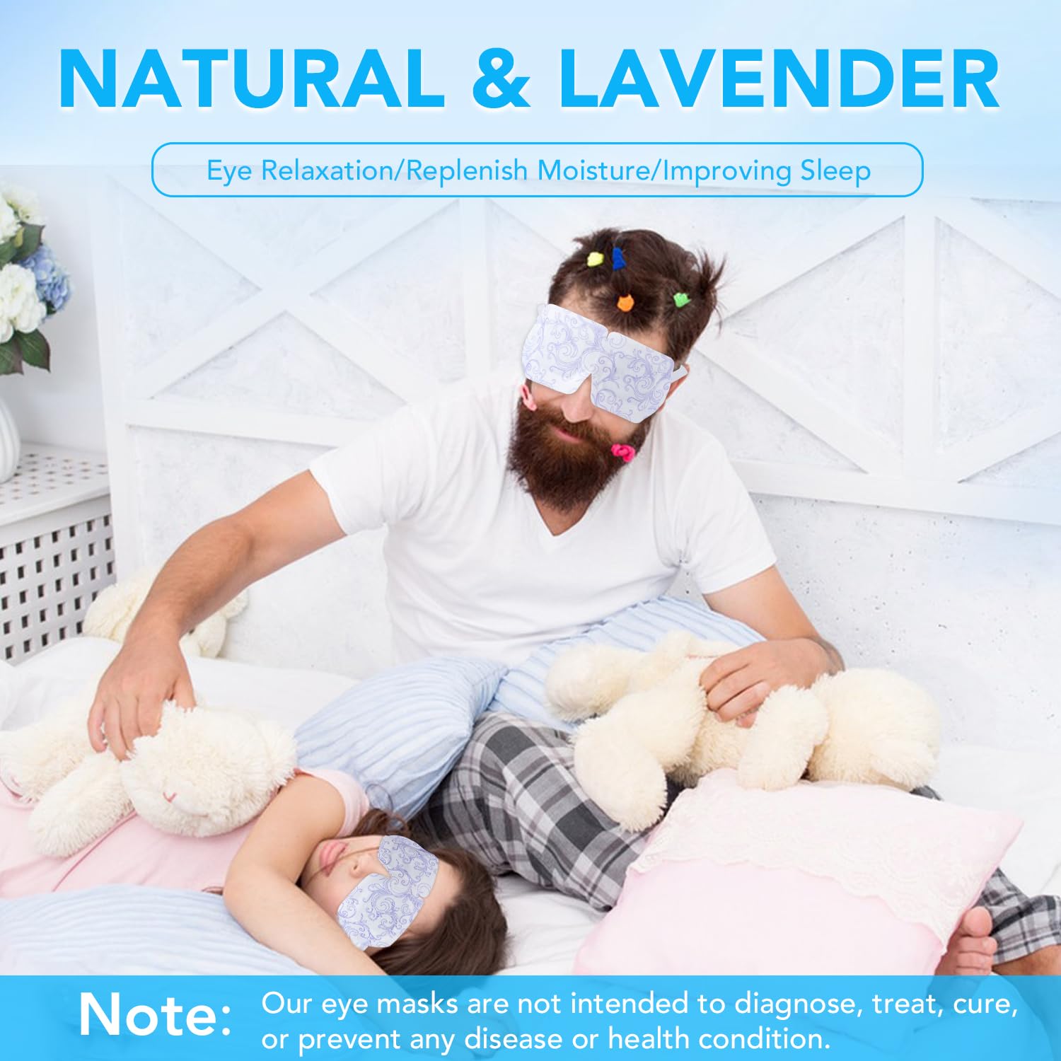 Soft non woven fabric disposable mask generating gentle steam for puffy eyes