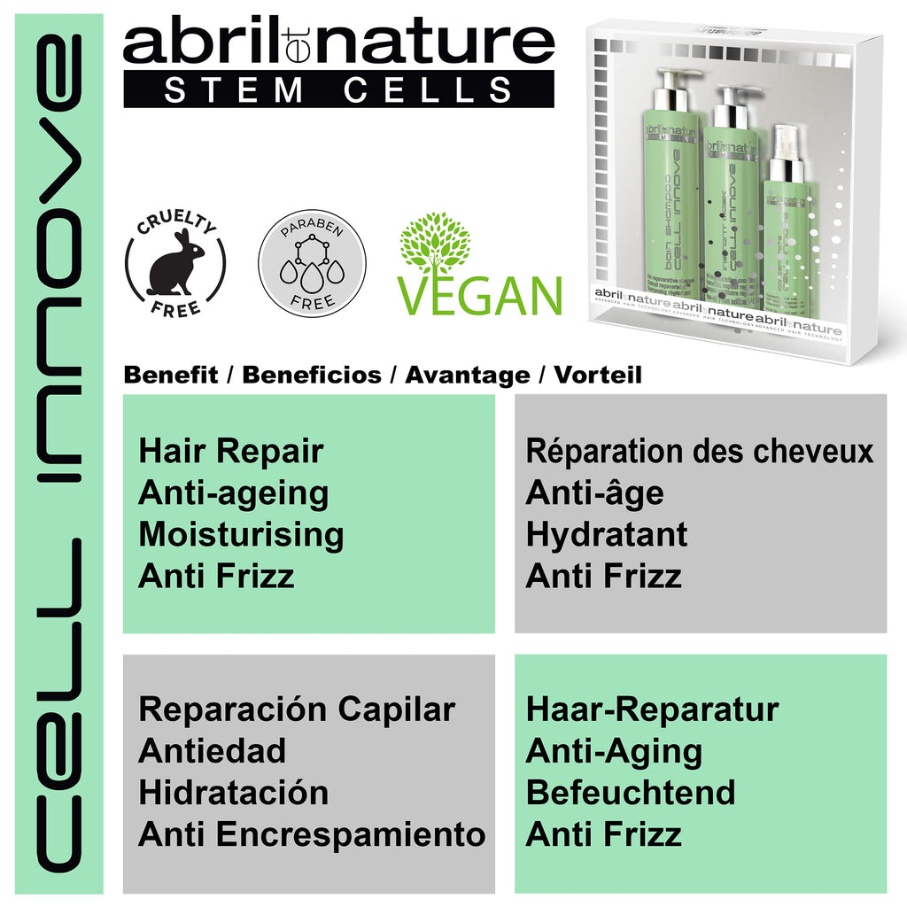 Complete three piece Abril Et Nature Cell Innove treatment pack arrangement.