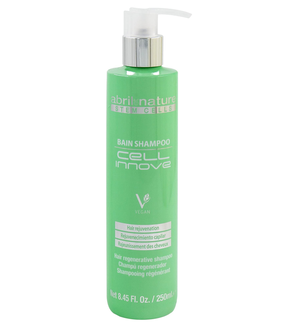 Back label view of Abril Et Nature Cell Innove shampoo bottle.