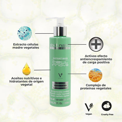 Texture of Abril Et Nature plant stem cell hair repair treatment set