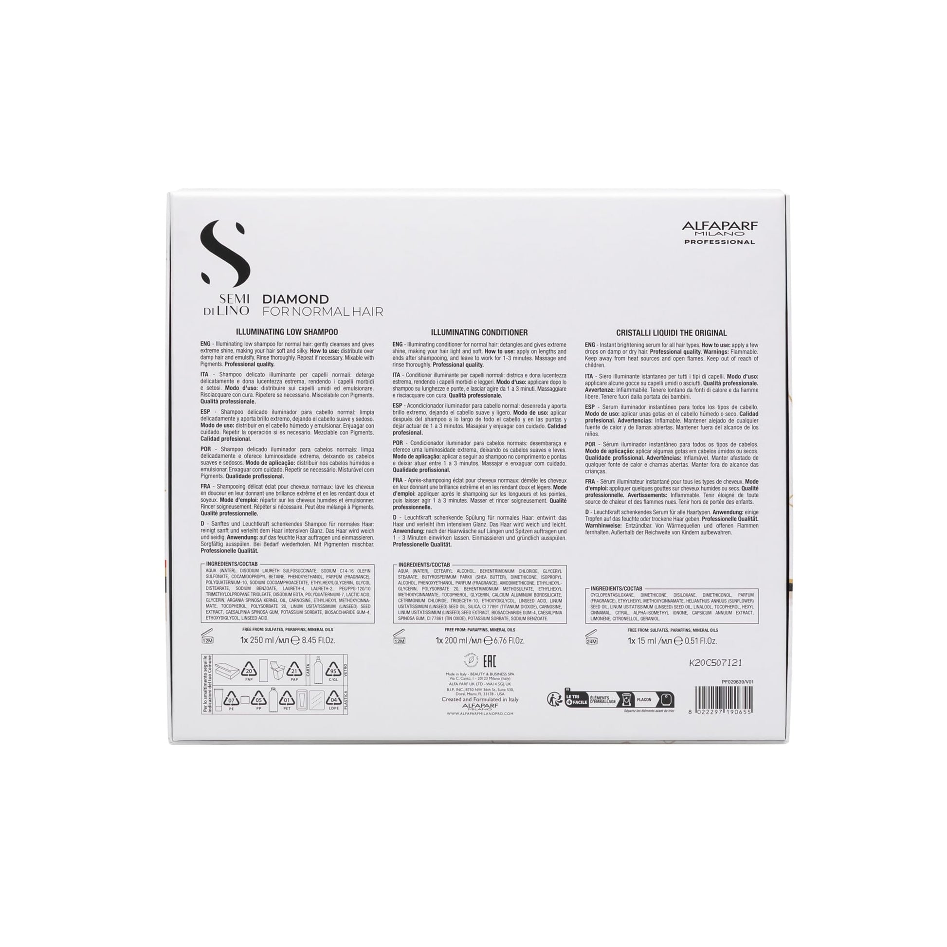 Sulfate-free illuminating hair care set for shine