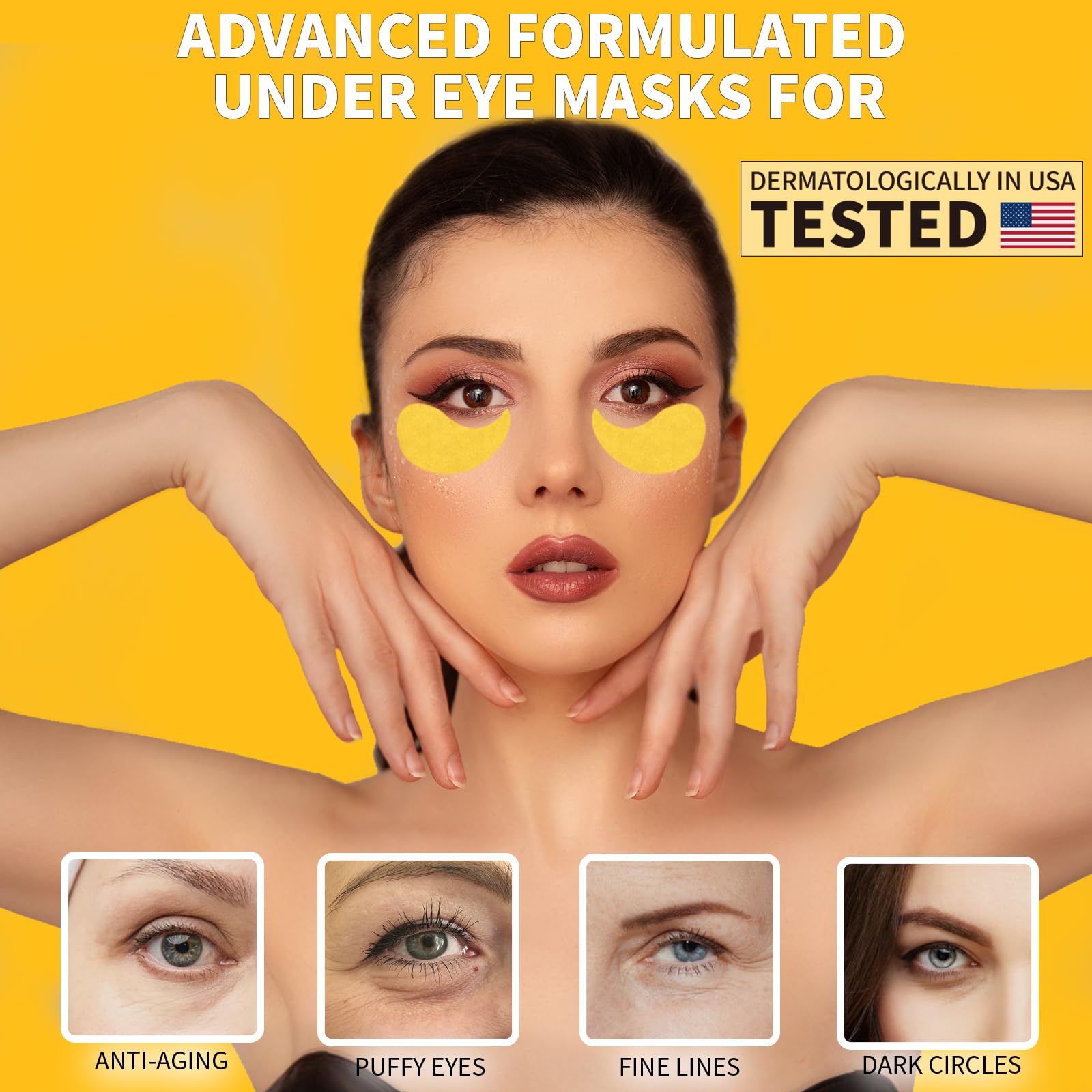 Qyiywim hydrogel eye masks applied under eyes for puffiness reduction