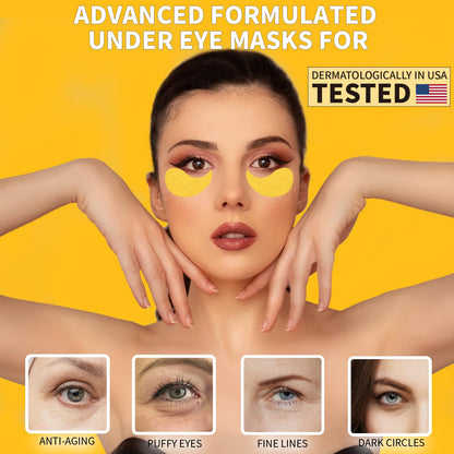 Qyiywim hydrogel eye masks applied under eyes for puffiness reduction