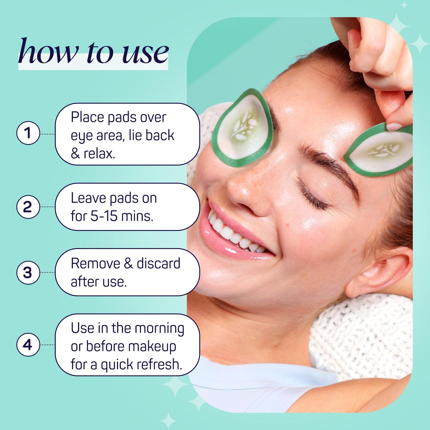 Close up of SpaLife cooling cucumber eye pads