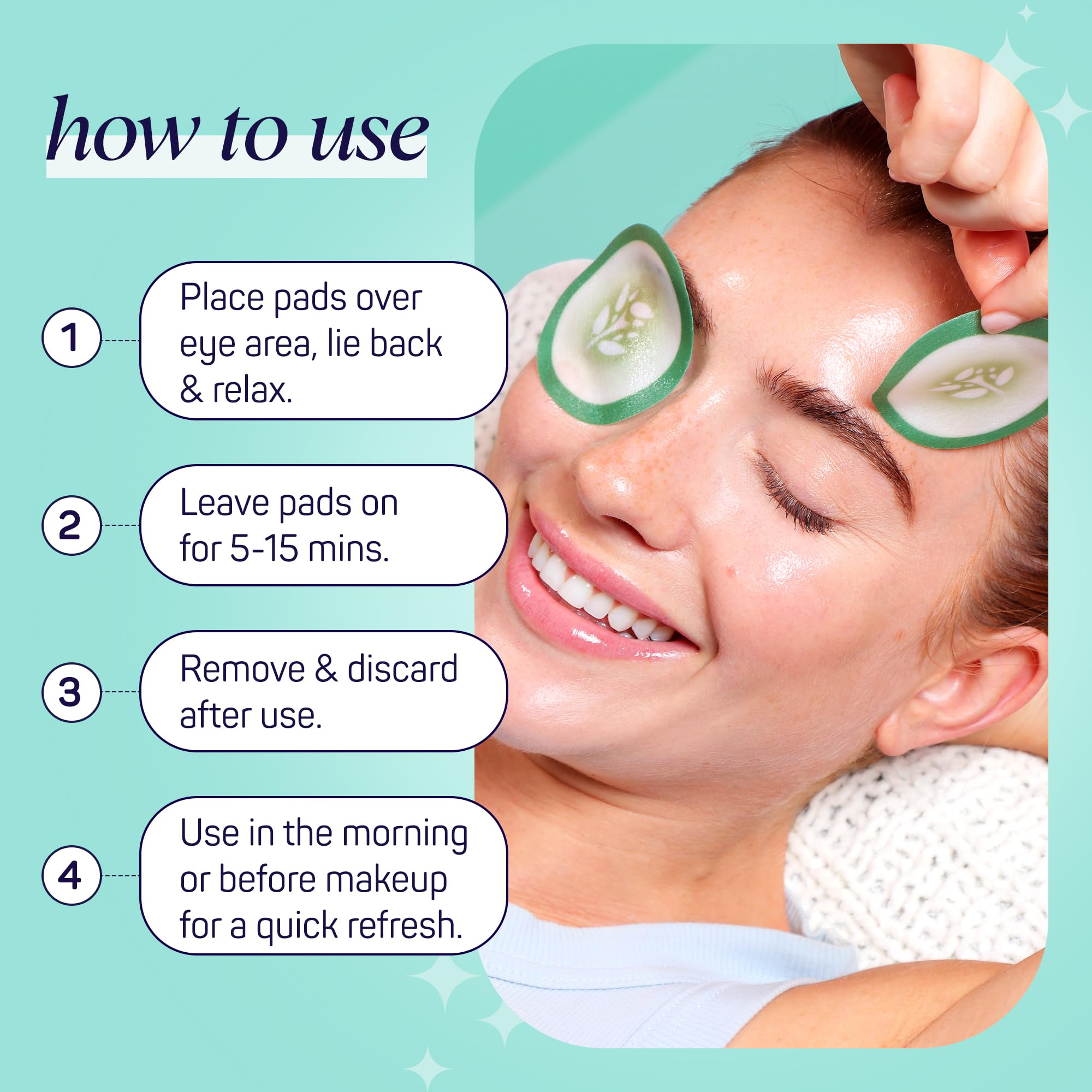 Close up of SpaLife cooling cucumber eye pads